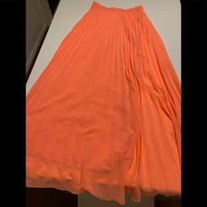 Neon Coral Maxi Skirt Size S